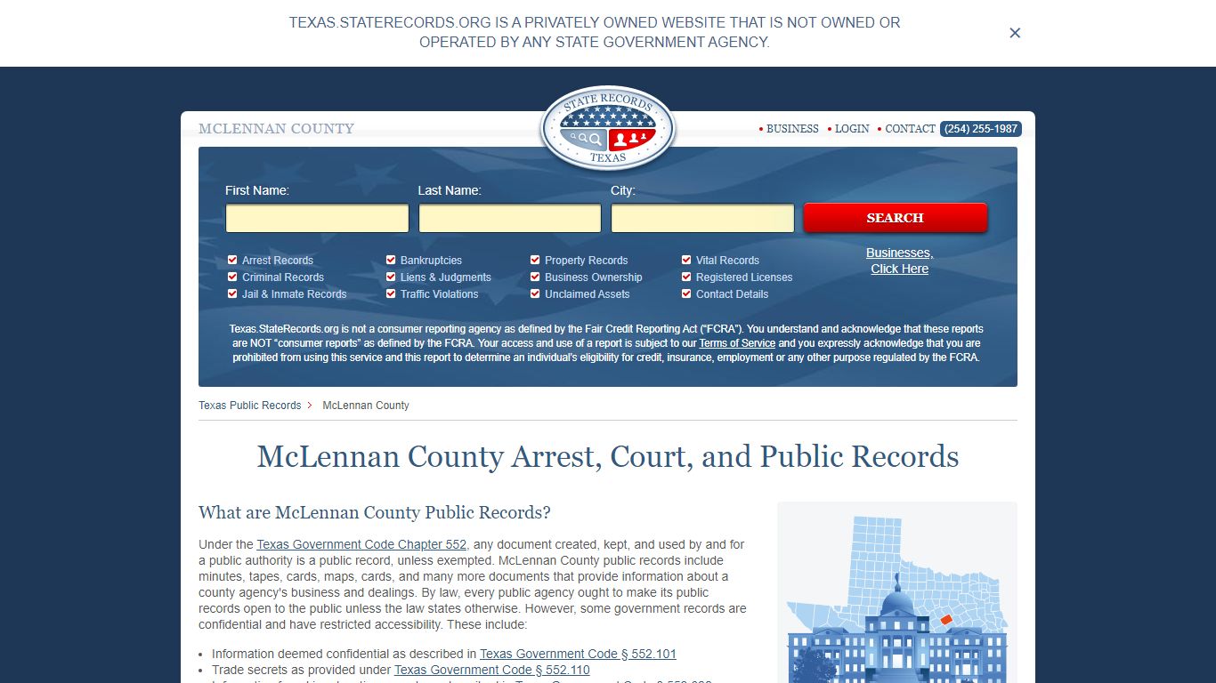 McLennan County Arrest, Court, and Public Records